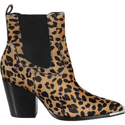 Schutz Γυναικεία Μποτάκια Cowgirl Suede Μαύρα Καφέ με Χοντρό Ψηλό Τακούνι S2165900160002