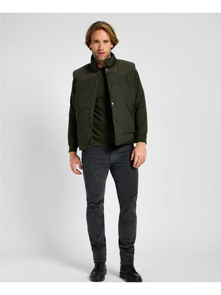Lee Western Αμάνικο Ανδρικό Μπουφάν Puffer Χακί Navy Μπλε 112355686