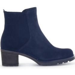 Gabor Γυναικεία Μποτάκια Αστραγάλου Suede Navy Μπλε με Χοντρό Χαμηλό Τακούνι 52800-46