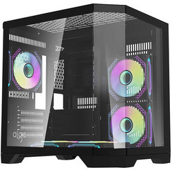 Darkflash FT350 with 5 Fans Black Gaming Mini Tower Κουτί Υπολογιστή RGB με Πλαϊνό Παράθυρο