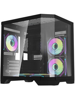 Darkflash FT350 with 5 Fans Black Gaming Mini Tower Κουτί Υπολογιστή RGB με Πλαϊνό Παράθυρο