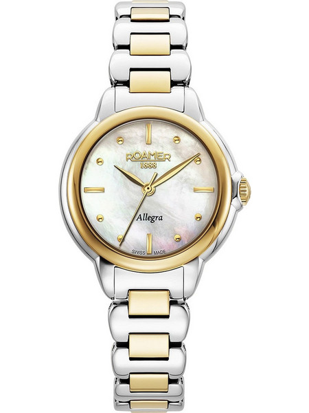 Roamer Allegra Γυναικείο Ρολόι με Ασημί Χρυσό Μεταλλικό Μπρασελέ 977847472020