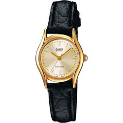 Casio Γυναικείο Ρολόι με Μαύρο Δερμάτινο Λουράκι LTP-1094Q-7A
