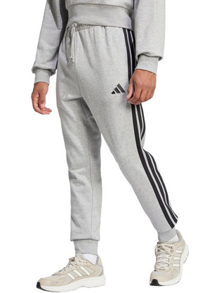 Adidas Essential 3-Stripes Ανδρικό Παντελόνι Φόρμας με Λάστιχο Γκρι JE6346