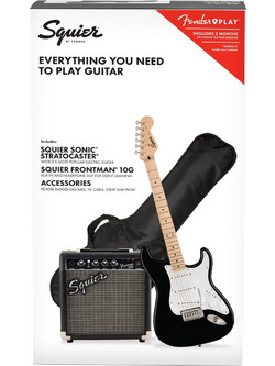 Fender Squier Sonic Stratocaster Black Bundle