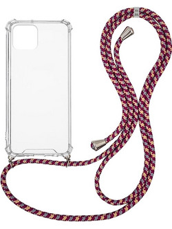 Sonique Strap Back Cover Transparent / Rainbow Burgundy (iPhone 12 Pro Max)