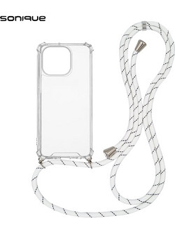 Sonique Strap Back Cover Transparent / Rainbow White (iPhone 14 Pro)