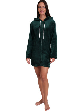 Lydia Creations Γυναικείο Νυχτικό Χειμωνιάτικο Fleece Κυπαρισσί 24593