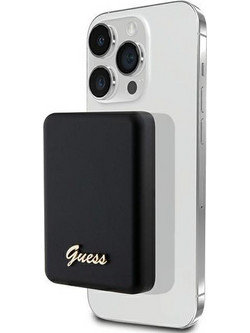 Guess Metal Script Logo Magsafe Power Bank 3000mAh 5W Black