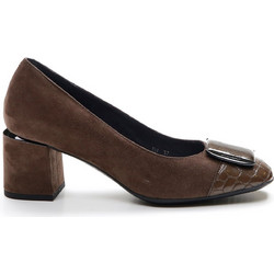 Stonefly Bridget 16 Ανατομικές Γόβες Suede με Χοντρό Χαμηλό Τακούνι Σοκολατί 216833-M29
