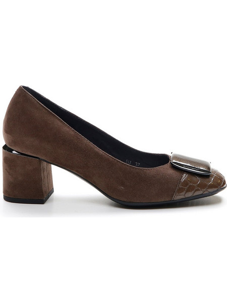 Stonefly Bridget 16 Ανατομικές Γόβες Suede με Χοντρό Χαμηλό Τακούνι Σοκολατί 216833-M29