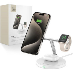 Tech-Protect A35 Magsafe Ασύρματος Φορτιστής με Θύρα USB-C 15W Quick Charge 3.0 White