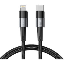 Tech-Protect Braided USB-C to Lightning Cable 20W 1m Black Grey 9490713934104