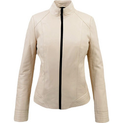 Leather 100 Γυναικείο Μπουφάν Χειμωνιάτικο Δερμάτινο Μακρύ Εκρού 07-W-B-538