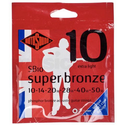 Rotosound SB10 Super Σετ 6 Χορδές Ακουστικής Κιθάρας Phosphor Bronze 10-50" Custom Light Tension