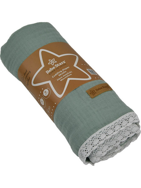 Bebe Stars Nature Πάνα Αγκαλιάς από Μουσελίνα Πετρόλ 90x90cm