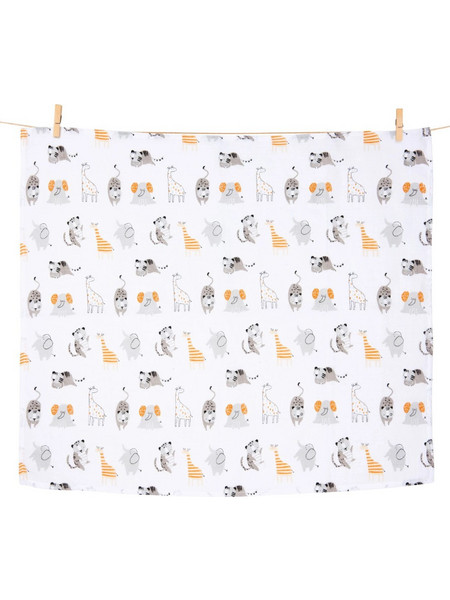 Jukki Giraffe & Others Πάνα Αγκαλιάς από Μουσελίνα Λευκή 80x70cm