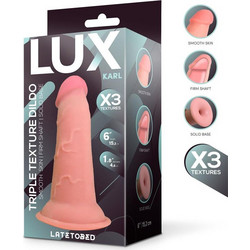 Latetobed Lux Karl Triple Texture Ρεαλιστικό Dildo με Βεντούζα 15.2cm Flesh