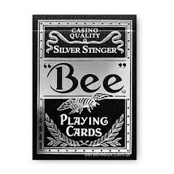 Bicycle Bee Silver Stinger Τράπουλα Πλαστικοποιημένη Μαύρη 1044786