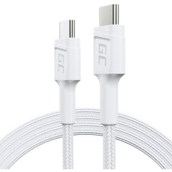 Green Cell PowerStream Braided USB-C to USB-C 60W 1.2m White 5904326373433