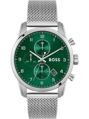 Hugo Boss Ανδρικό Ρολόι Χρονογράφος με Ασημί Μεταλλικό Μπρασελέ 1513938