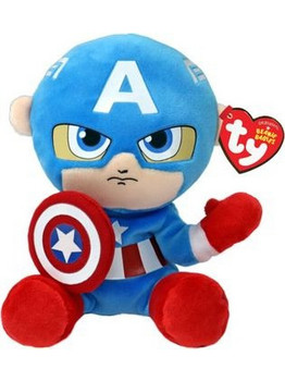 Ty Beanie Babies Floppy Captain America 1607-44002