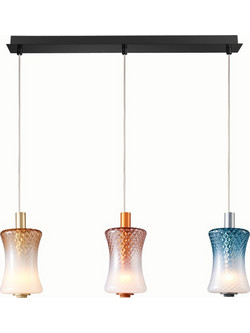 Sunlight Κρεμαστό Φωτιστικό Οροφής Ράγα Τρίφωτο LED Μαύρο Paul-3S