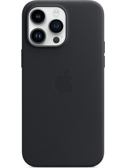 Apple Leather Back Cover Black (iPhone 14 Pro)]