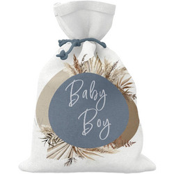 Μπομπονιέρα Βάπτισης Πουγκί Boho Baby Boy από Ύφασμα TS423