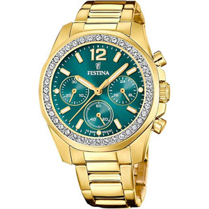 Festina Boyfriend Γυναικείο Ρολόι Χρονογράφος με Χρυσό Μεταλλικό Μπρασελέ F20609/6