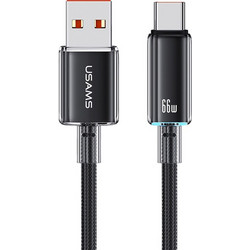 Usams US-SJ658 Braided USB-A to USB-C 66W 1.2m Black SJ658USB01