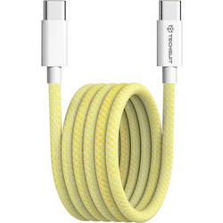 Techsuit PCB114D Braided USB-C to USB-C 60W 1m Yellow 5949419262867