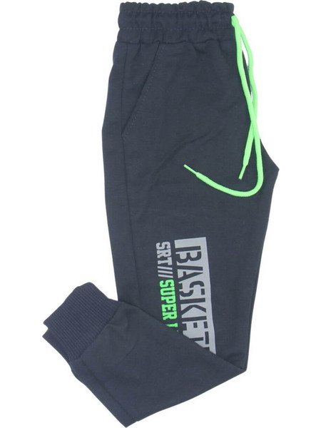 Παιδικό Παντελόνι Φόρμας Navy Μπλε Lime W16157