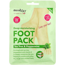 Derma V10 Tea Tree & Peppermint Ενυδατική Μάσκα Ποδιών