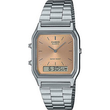 Casio Ανδρικό Ρολόι Χρονογράφος με Ασημί Μεταλλικό Μπρασελέ AQ-230A-4AMQYES