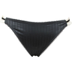 John Galliano Σατέν Γυναικείο String με Δαντέλα Μαύρο 220G-1590