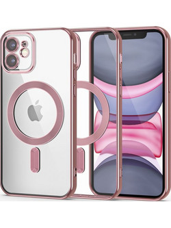 Tech-Protect Magshine MagSafe Back Cover Transparent/Rose Gold (iPhone 11)