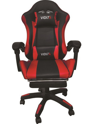 Zita Plus Καρέκλα Gaming Δερματίνης με Ρυθμιζόμενα Μπράτσα και Υποπόδιο Μαύρη Κόκκινη 010292