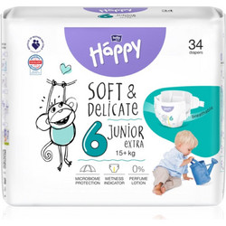 Bella Happy Soft & Delicate Πάνες No6 15kg+ 34τμχ