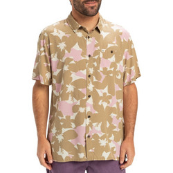 Quiksilver Ανδρικό Πουκάμισο Βαμβακερό Κοντομάνικο Κανονική Γραμμή Καφέ EQYWT04607-TMT6