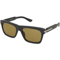 Alexander McQueen AM0495S 003 Ανδρικά Γυαλιά Ηλίου Τετράγωνα Κοκάλινα Μαύρα με Καφέ Φακό
