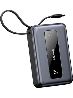 Usams XH Series Power Bank 20000mAh 65W με Θύρα USB-A & Θύρα USB-C Anthracite