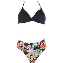Gsecret Bikini Set Ψηλόμεσο Floral Μαύρο Πολύχρωμο 10948-33254