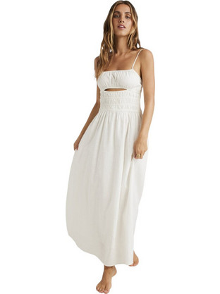 Billabong Cloud Maxi Καλοκαιρινό Καθημερινό Φόρεμα Λευκό UBJWD00428-SCS