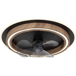 Globo Bozan 03655 Ανεμιστήρας Οροφής 50cm 32W με Φως & Τηλεχειριστήριο Καφέ Μαύρος