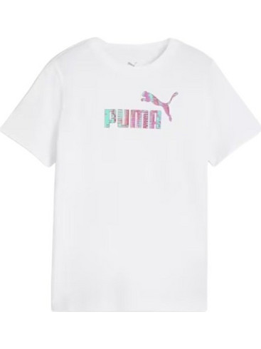 Puma Παιδικό T-Shirt Κοντομάνικο Λευκό Ροζ Λιλά 686484-02