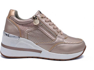 Stonefly Γυναικεία Sneakers Flatforms Ροζ Χρυσά 222495-I89