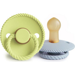 Frigg Rope Πιπίλες Καουτσούκ 0-6m Green Tea/Powder Blue 2τμχ