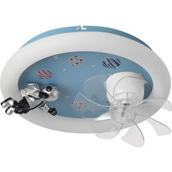 Eurolamp 300-25058 Ανεμιστήρας Οροφής 50cm 15W με Φως & Τηλεχειριστήριο Μπλε