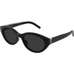 Saint Laurent SLM148 001 Γυναικεία Γυαλιά Ηλίου Οβάλ Κοκάλινα Μαύρα με Μαύρο Φακό